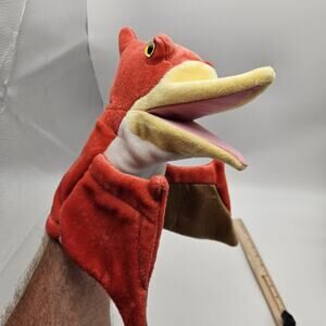 Aurora World Pteranodon Dinosaur Hand Puppet Plush‎ Orange Brown Prehistoric Toy